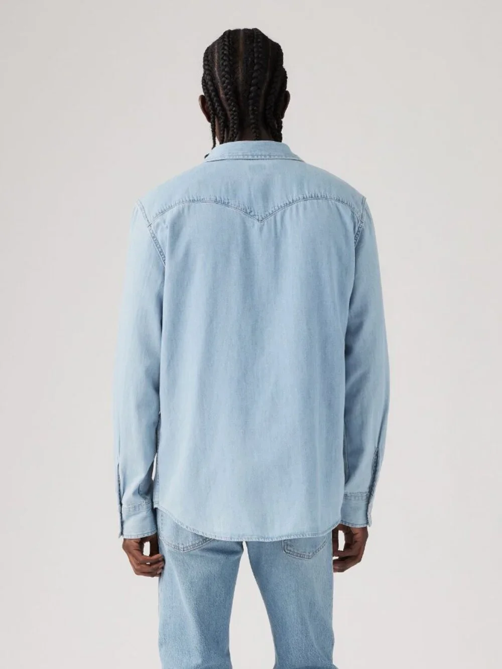 New! Levi's Western Denim Pearl Snap Shirt Men's S Long Sleeve Franklin Stone